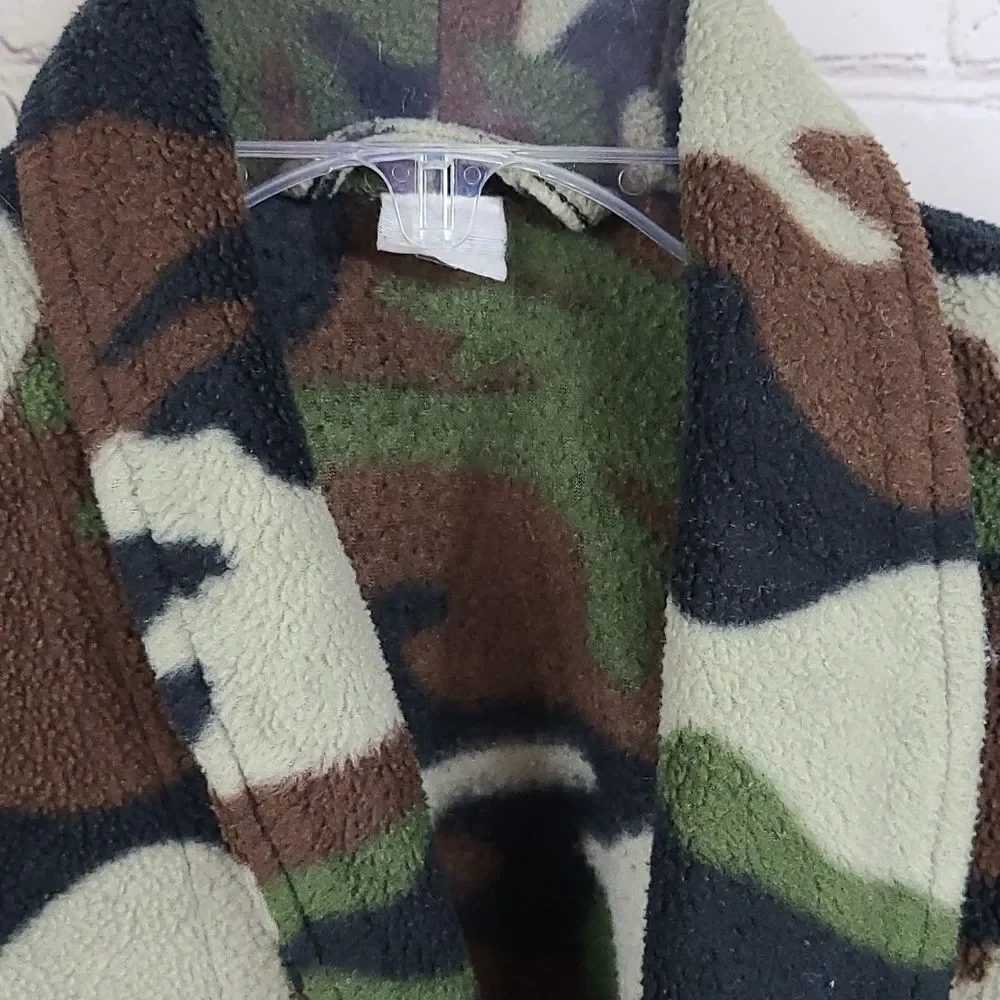 Kids Robe Camoflauge Fleece Belted Bathrobe Sleepwear Boys Size 8-10 w/ Pockets
